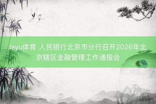 leyu体育 人民银行北京市分行召开2026年北京辖区金融管理工作通报会
