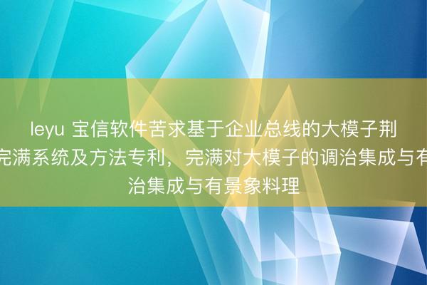leyu 宝信软件苦求基于企业总线的大模子荆棘文公约完满系统及方法专利，完满对大模子的调治集成与有景象料理