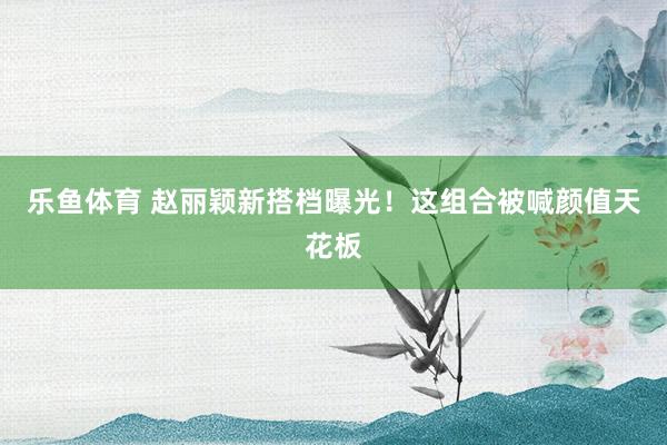 乐鱼体育 赵丽颖新搭档曝光！这组合被喊颜值天花板