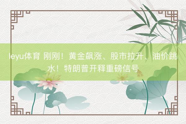 leyu体育 刚刚！黄金飙涨、股市拉升、油价跳水！特朗普开释重磅信号