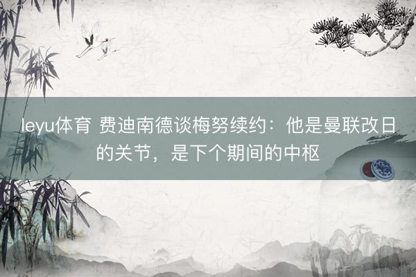 leyu体育 费迪南德谈梅努续约：他是曼联改日的关节，是下个期间的中枢
