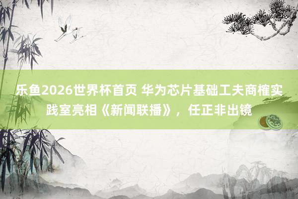 乐鱼2026世界杯首页 华为芯片基础工夫商榷实践室亮相《新闻联播》，任正非出镜