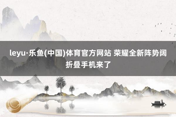 leyu·乐鱼(中国)体育官方网站 荣耀全新阵势阔折叠手机来了