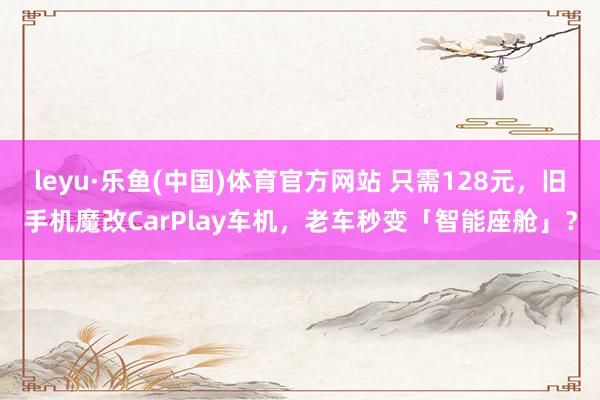 leyu·乐鱼(中国)体育官方网站 只需128元，旧手机魔改CarPlay车机，老车秒变「智能座舱」？