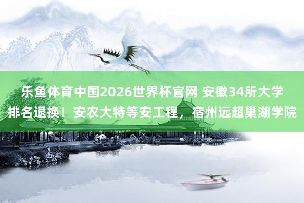 乐鱼体育中国2026世界杯官网 安徽34所大学排名退换！安农大特等安工程，宿州远超巢湖学院