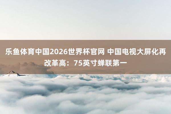 乐鱼体育中国2026世界杯官网 中国电视大屏化再改革高：75英寸蝉联第一