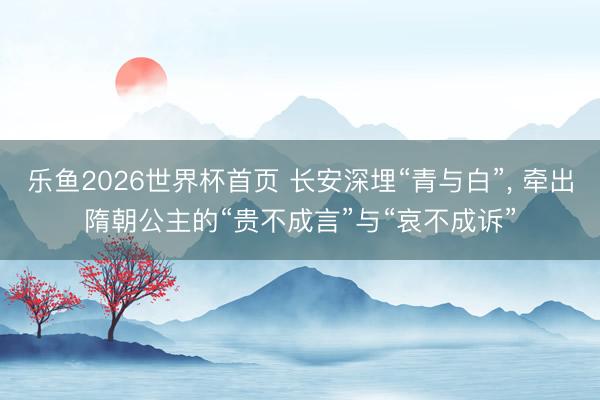 乐鱼2026世界杯首页 长安深埋“青与白”， 牵出隋朝公主的“贵不成言”与“哀不成诉”
