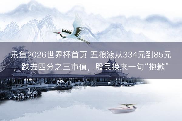 乐鱼2026世界杯首页 五粮液从334元到85元，跌去四分之三市值，股民换来一句“抱歉”