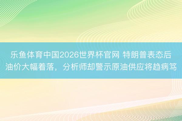 乐鱼体育中国2026世界杯官网 特朗普表态后油价大幅着落，分析师却警示原油供应将趋病笃