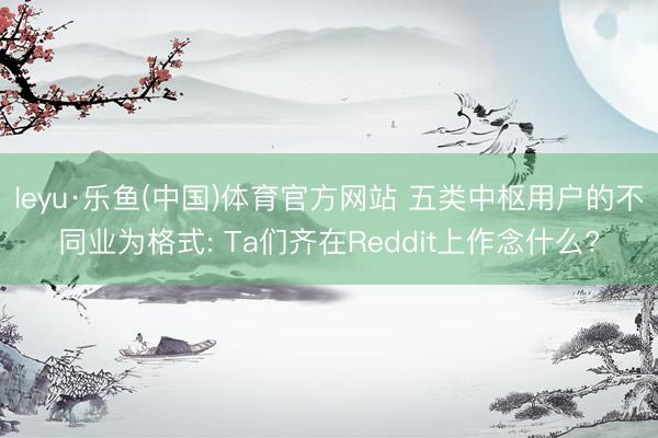 leyu·乐鱼(中国)体育官方网站 五类中枢用户的不同业为格式: Ta们齐在Reddit上作念什么?