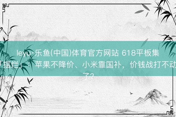 leyu·乐鱼(中国)体育官方网站 618平板集体「摆烂」:苹果不降价、小米靠国补,价钱战打不动了?