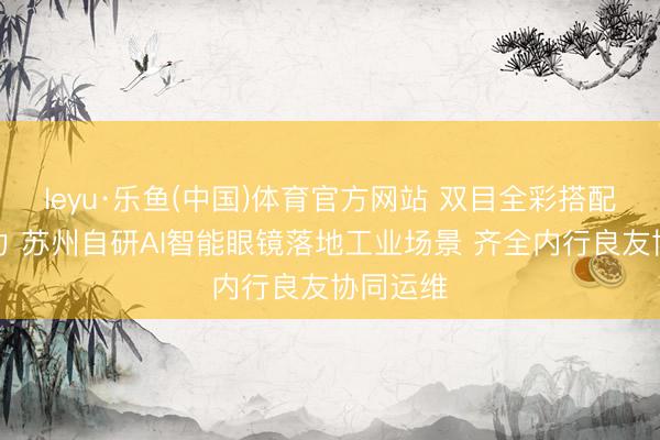 leyu·乐鱼(中国)体育官方网站 双目全彩搭配国产算力 苏州自研AI智能眼镜落地工业场景 齐全内行良友协同运维